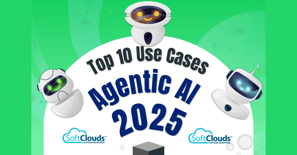 Top 10 Agentic AI Use Cases in 2025 | SoftClouds Infographic